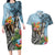 Polynesian Greyhound Couples Matching Long Sleeve Bodycon Dress and Hawaiian Shirt Polynesian Pattern And Greyhound TS04 Cyan - Polynesian Pride