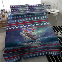 Tonga Christmas Bedding Set with Singing Whale Ocean Scene National Coat of Arms TS04 - Polynesian Pride