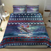 Tonga Christmas Bedding Set with Singing Whale Ocean Scene National Coat of Arms TS04 - Polynesian Pride