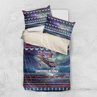 Tonga Christmas Bedding Set with Singing Whale Ocean Scene National Coat of Arms TS04 US Twin 172cm x 218cm Multicolor - Polynesian Pride