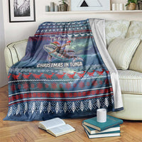 Tonga Christmas Blanket with Singing Whale Ocean Scene National Coat of Arms TS04 Multicolor - Polynesian Pride