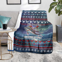 Tonga Christmas Blanket with Singing Whale Ocean Scene National Coat of Arms TS04 - Polynesian Pride
