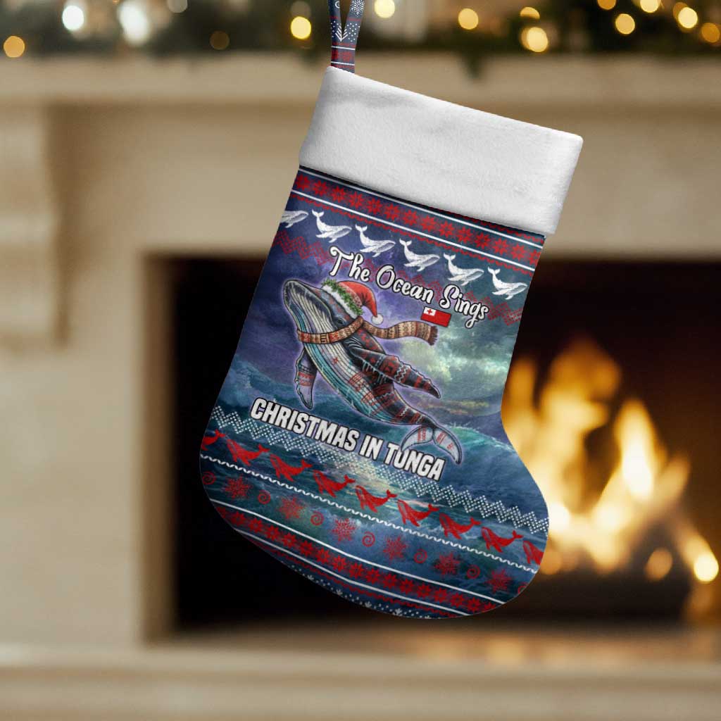 Tonga Christmas Stocking with Singing Whale Ocean Scene National Coat of Arms TS04 Set of 2 Multicolor - Polynesian Pride