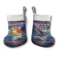 Tonga Christmas Stocking with Singing Whale Ocean Scene National Coat of Arms TS04 - Polynesian Pride