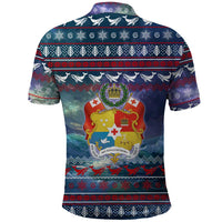 Tonga Christmas Polo Shirt with Singing Whale Ocean Scene National Coat of Arms TS04 - Polynesian Pride