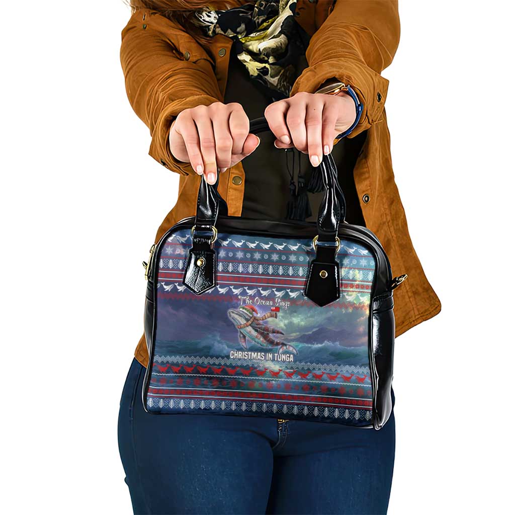 Tonga Christmas Shoulder Handbag with Singing Whale Ocean Scene National Coat of Arms TS04 One Size Multicolor - Polynesian Pride