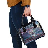 Tonga Christmas Shoulder Handbag with Singing Whale Ocean Scene National Coat of Arms TS04 - Polynesian Pride