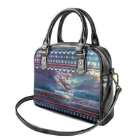 Tonga Christmas Shoulder Handbag with Singing Whale Ocean Scene National Coat of Arms TS04 - Polynesian Pride