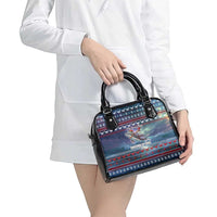 Tonga Christmas Shoulder Handbag with Singing Whale Ocean Scene National Coat of Arms TS04 - Polynesian Pride