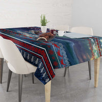 Tonga Christmas Tablecloth with Singing Whale Ocean Scene National Coat of Arms TS04 - Polynesian Pride