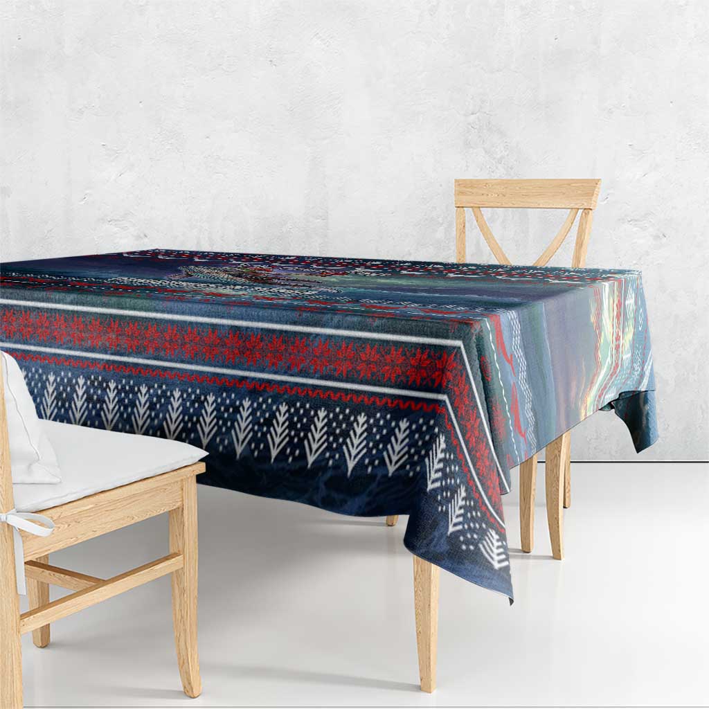 Tonga Christmas Tablecloth with Singing Whale Ocean Scene National Coat of Arms TS04 - Polynesian Pride