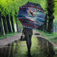 Tonga Christmas Umbrella with Singing Whale Ocean Scene National Coat of Arms TS04 - Polynesian Pride