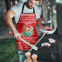 Tonga Christmas Apron with Sea Turtle Coral Reef Design Snowflake Pattern and National Emblem TS04 - Polynesian Pride