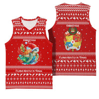 Tonga Christmas Basketball Jersey with Sea Turtle Coral Reef Design Snowflake Pattern and National Emblem TS04 - Polynesian Pride