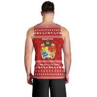 Tonga Christmas Men Tank Top with Sea Turtle Coral Reef Design Snowflake Pattern and National Emblem TS04 - Polynesian Pride