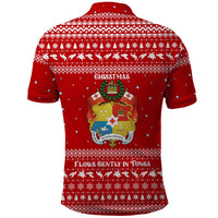 Tonga Christmas Polo Shirt with Sea Turtle Coral Reef Design Snowflake Pattern and National Emblem TS04 - Polynesian Pride