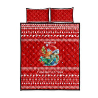Tonga Christmas Quilt Bed Set with Sea Turtle Coral Reef Design Snowflake Pattern and National Emblem TS04 - Polynesian Pride