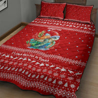 Tonga Christmas Quilt Bed Set with Sea Turtle Coral Reef Design Snowflake Pattern and National Emblem TS04 - Polynesian Pride