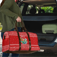 Tonga Christmas Travel Bag with Sea Turtle Coral Reef Design Snowflake Pattern and National Emblem TS04 - Polynesian Pride