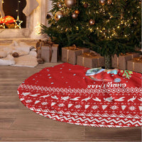 Tonga Christmas Tree Skirt with Sea Turtle Coral Reef Design Snowflake Pattern and National Emblem TS04 - Polynesian Pride