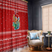 Tonga Christmas Window Curtain with Sea Turtle Coral Reef Design Snowflake Pattern and National Emblem TS04 - Polynesian Pride