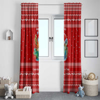 Tonga Christmas Window Curtain with Sea Turtle Coral Reef Design Snowflake Pattern and National Emblem TS04 - Polynesian Pride