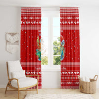 Tonga Christmas Window Curtain with Sea Turtle Coral Reef Design Snowflake Pattern and National Emblem TS04 - Polynesian Pride
