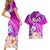 Hawaii Plumeria Flower Couples Matching Short Sleeve Bodycon Dress and Hawaiian Shirt Plumeria FLowers And Polynesian Pattern TS04 - Polynesian Pride