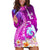 Hawaii Plumeria Flower Hoodie Dress Plumeria FLowers And Polynesian Pattern TS04 Gradient - Polynesian Pride