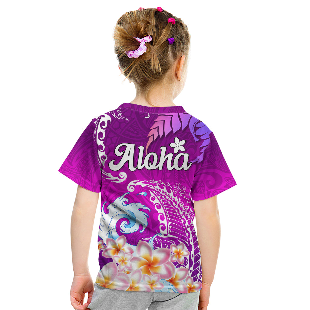 Hawaii Plumeria Flower Kid T Shirt Plumeria FLowers And Polynesian Pattern TS04 - Polynesian Pride