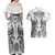 Hawaii Polynesian Couples Matching Off Shoulder Maxi Dress and Hawaiian Shirt Warrior symbol TS04 - Polynesian Pride