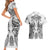 Hawaii Polynesian Couples Matching Short Sleeve Bodycon Dress and Hawaiian Shirt Warrior symbol TS04 - Polynesian Pride