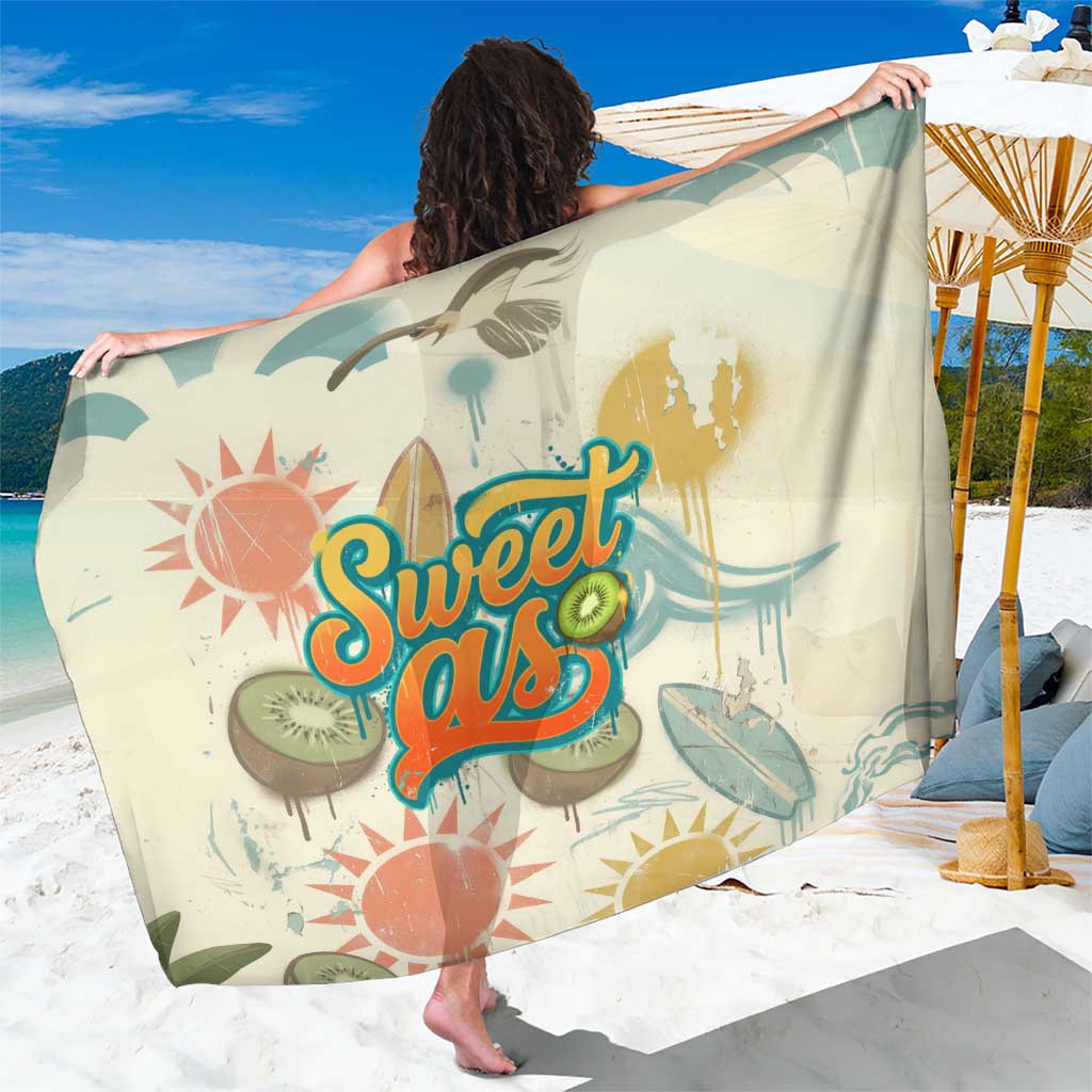 NZ Slang Sweet As Kiwi Shaka Sign Sarong New Zealand Surfboards Sun and Tropical Beach Retro TS04 One Size 44 x 66 inches Beige - Polynesian Pride