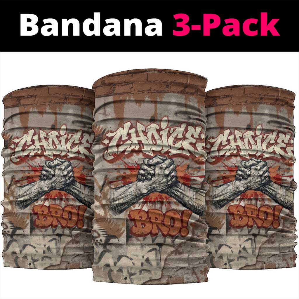Choice Bro Graffiti Handshake Neck Gaiter New Zealand Slang Fern Brick Wall and Urban Street Art TS04 package One Size: 25*50cm Multicolor - Polynesian Pride