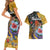 Hawaii Polynesian Couples Matching Short Sleeve Bodycon Dress and Hawaiian Shirt Turtles and Hibiscus Flower Gradient Pattern TS04 - Polynesian Pride