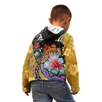 Hawaii Polynesian Kid Hoodie Turtles and Hibiscus Flower Gradient Pattern TS04 - Polynesian Pride