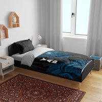 Yap Island Tribal Heritage Bedding Set Micronesian Polynesian Tattoo Pattern Blue Black Cultural Art TS04 - Polynesian Pride