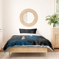 Yap Island Tribal Heritage Bedding Set Micronesian Polynesian Tattoo Pattern Blue Black Cultural Art TS04 - Polynesian Pride