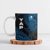 Yap Island Tribal Heritage Ceramic Mug Micronesian Polynesian Tattoo Pattern Blue Black Cultural Art TS04 Black Blue - Polynesian Pride