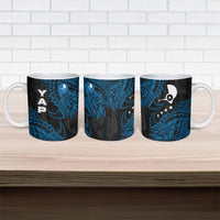 Yap Island Tribal Heritage Ceramic Mug Micronesian Polynesian Tattoo Pattern Blue Black Cultural Art TS04 - Polynesian Pride