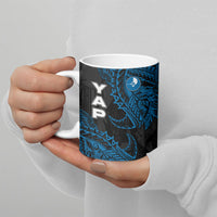 Yap Island Tribal Heritage Ceramic Mug Micronesian Polynesian Tattoo Pattern Blue Black Cultural Art TS04 - Polynesian Pride