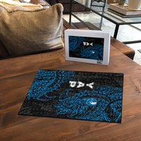 Yap Island Tribal Heritage Puzzle Micronesian Polynesian Tattoo Pattern Blue Black Cultural Art TS04 - Polynesian Pride
