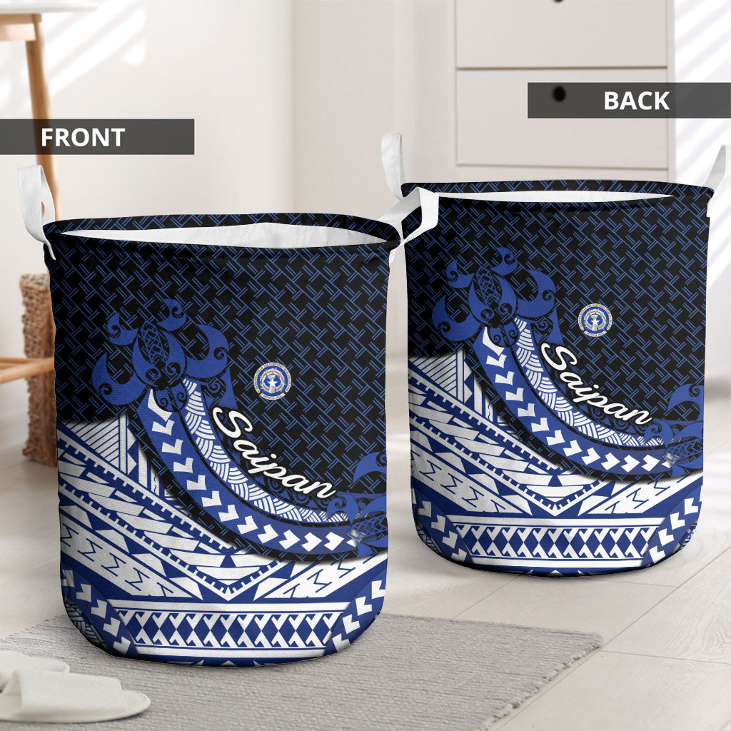 Northern Mariana Islands Saipan Laundry Basket Polynesian Tribal Pattern - Commonwealth Seal Art TS04 - Polynesian Pride