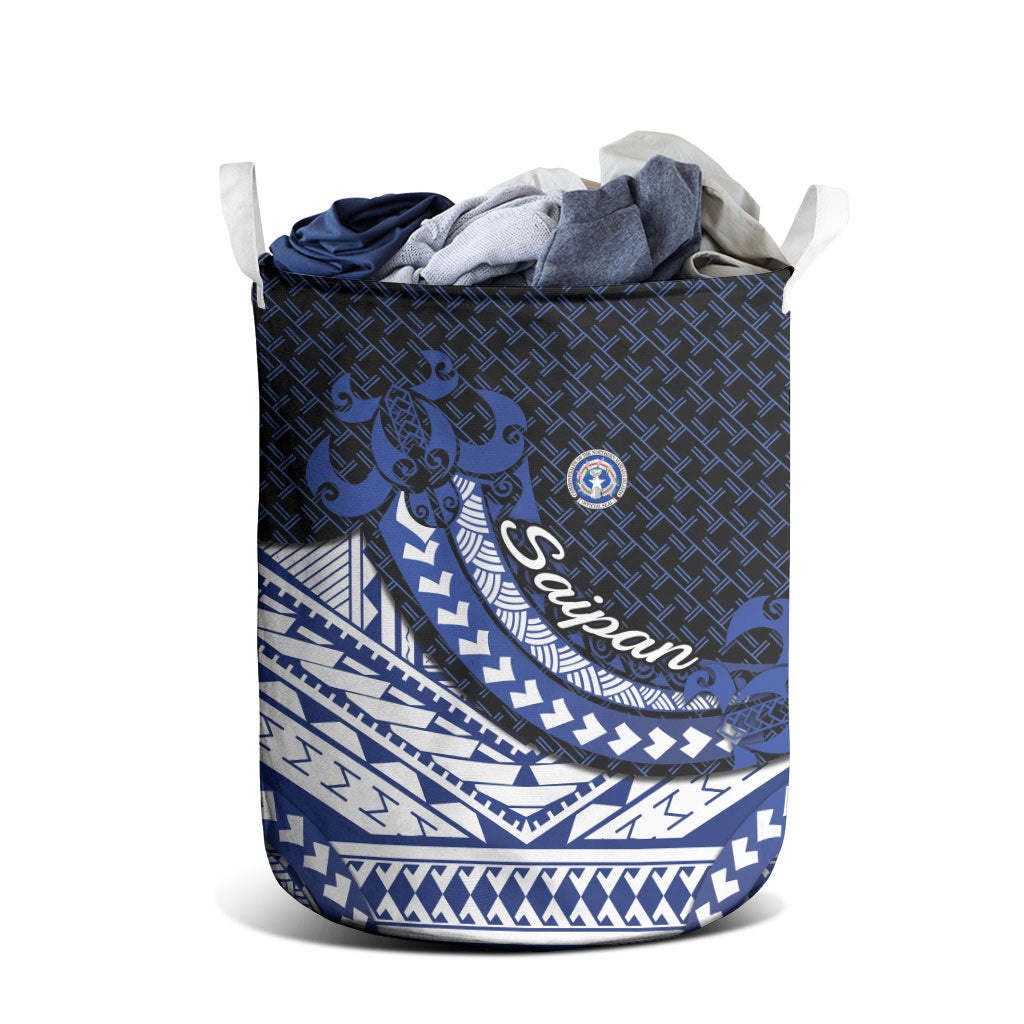 Northern Mariana Islands Saipan Laundry Basket Polynesian Tribal Pattern - Commonwealth Seal Art TS04 - Polynesian Pride