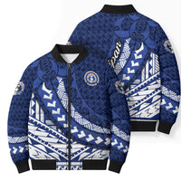 Northern Mariana Islands Saipan Bomber Puffer Jacket Polynesian Tribal Pattern - Commonwealth Seal Art TS04 - Polynesian Pride