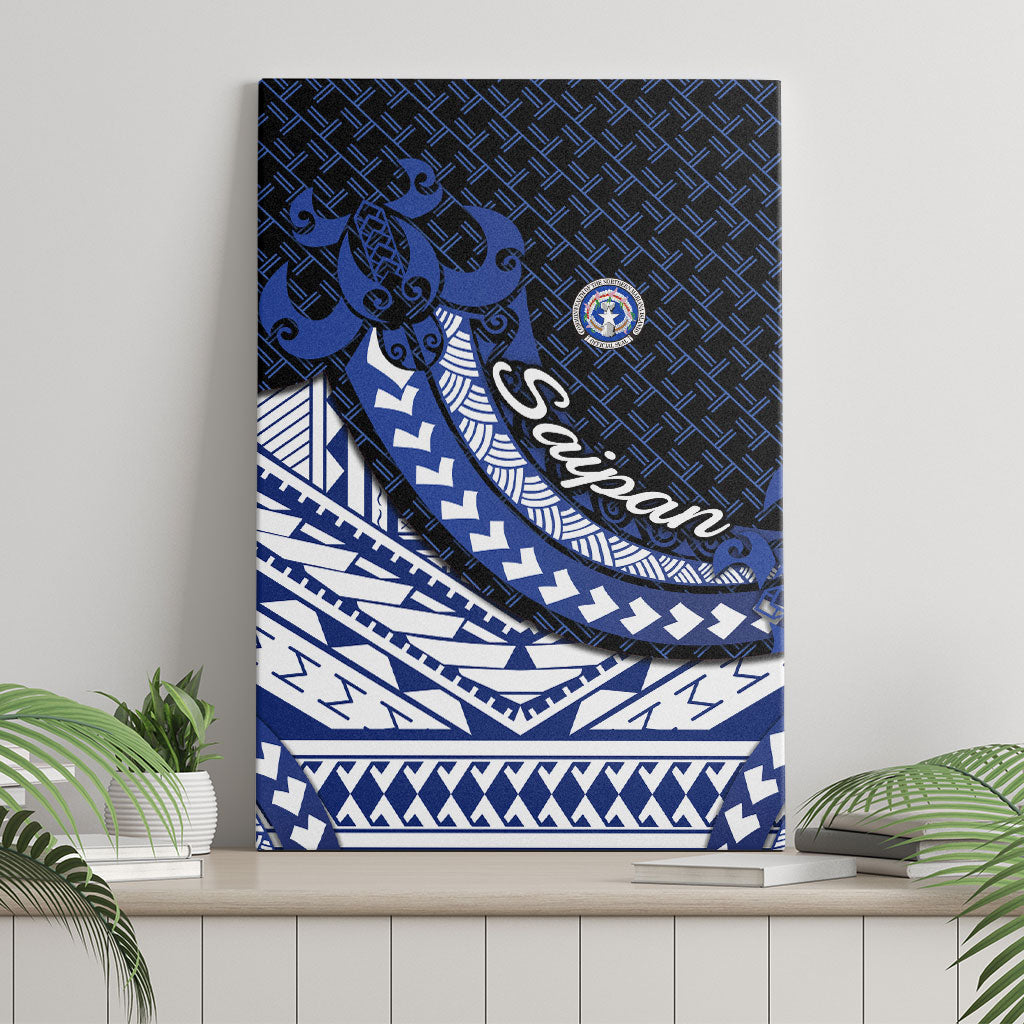 Northern Mariana Islands Saipan Canvas Wall Art Polynesian Tribal Pattern - Commonwealth Seal Art TS04 - Polynesian Pride