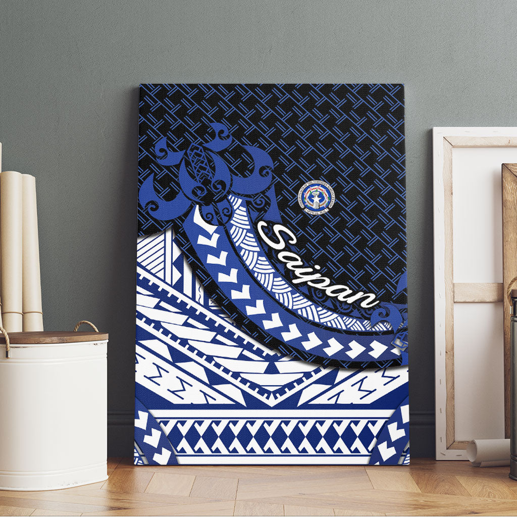 Northern Mariana Islands Saipan Canvas Wall Art Polynesian Tribal Pattern - Commonwealth Seal Art TS04 - Polynesian Pride