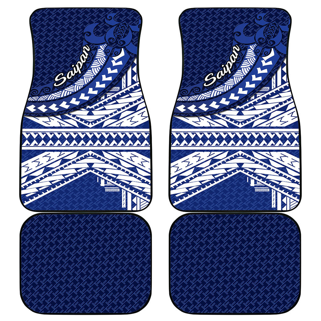 Northern Mariana Islands Saipan Car Mats Polynesian Tribal Pattern - Commonwealth Seal Art TS04 - Polynesian Pride