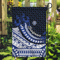 Northern Mariana Islands Saipan Garden Flag Polynesian Tribal Pattern - Commonwealth Seal Art TS04 Garden Flag Blue White - Polynesian Pride