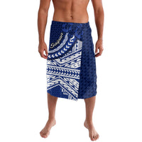 Northern Mariana Islands Saipan Lavalava Polynesian Tribal Pattern - Commonwealth Seal Art TS04 Blue White - Polynesian Pride